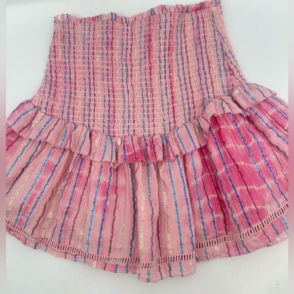 Saylor Magdalena Pink Metallic Stripe Skirt Size XS - Picture 3 of 7